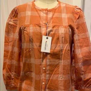 Untuckit Women's Orange Plaid Top